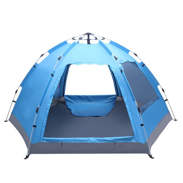 Wander & Wake BaseCamp instant waterproof family camping tent with double doors and mesh windows