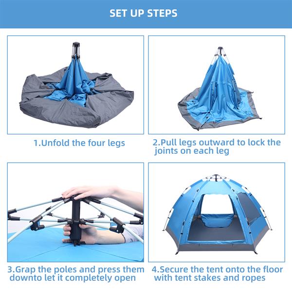 Wander & Wake BaseCamp instant waterproof family camping tent with double doors and mesh windows