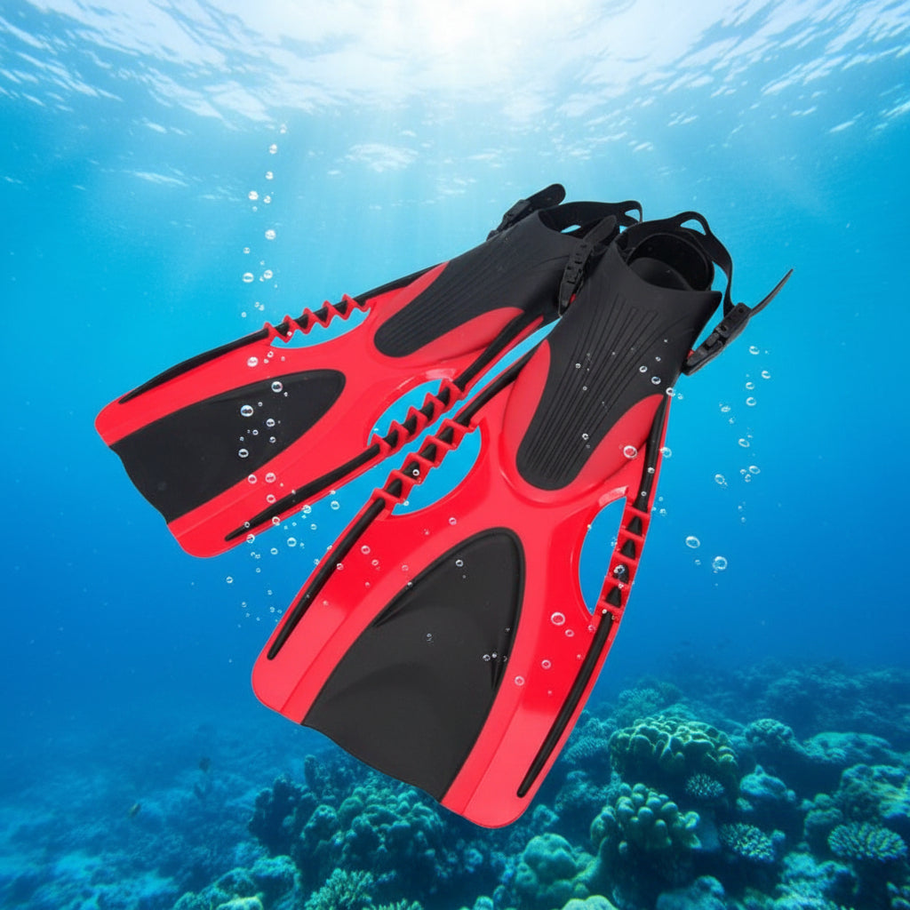 Wander & Wake™ Adjustable Snorkeling & Diving Fins | Open-Heel Swim Flippers - Wander & Wake