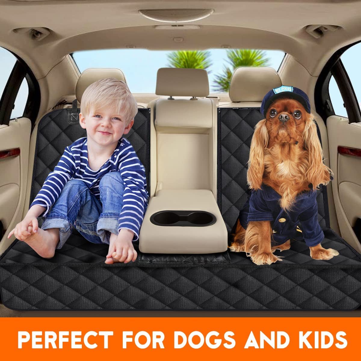 Wander & Wake AdventureGuard waterproof pet and family car seat protector with non-slip backing