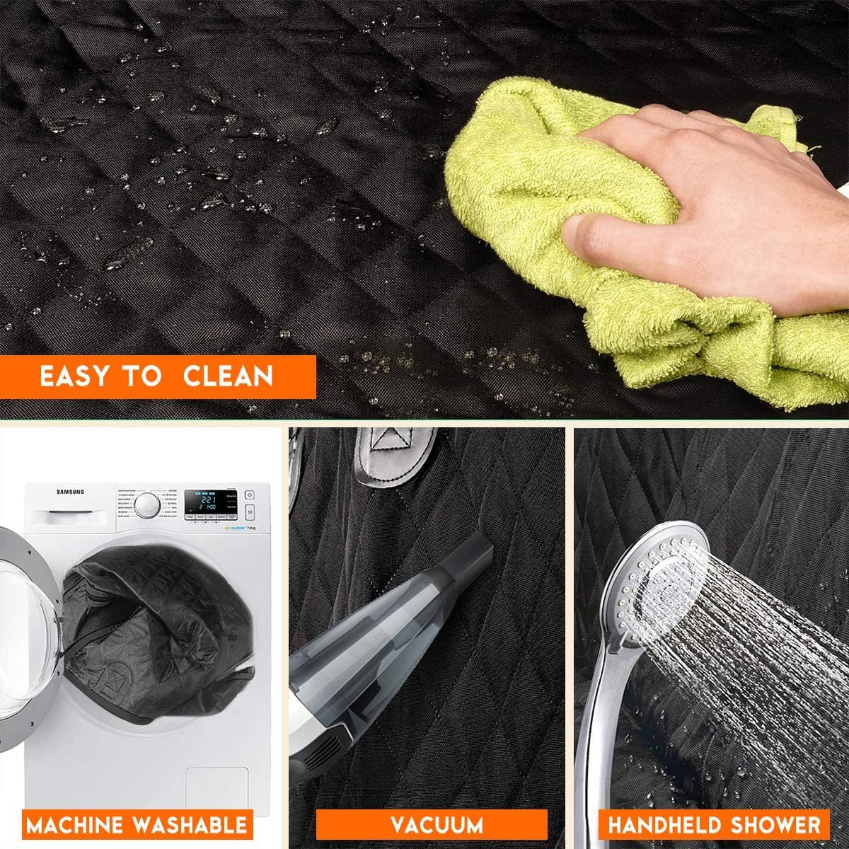 Wander & Wake AdventureGuard waterproof pet and family car seat protector with non-slip backing